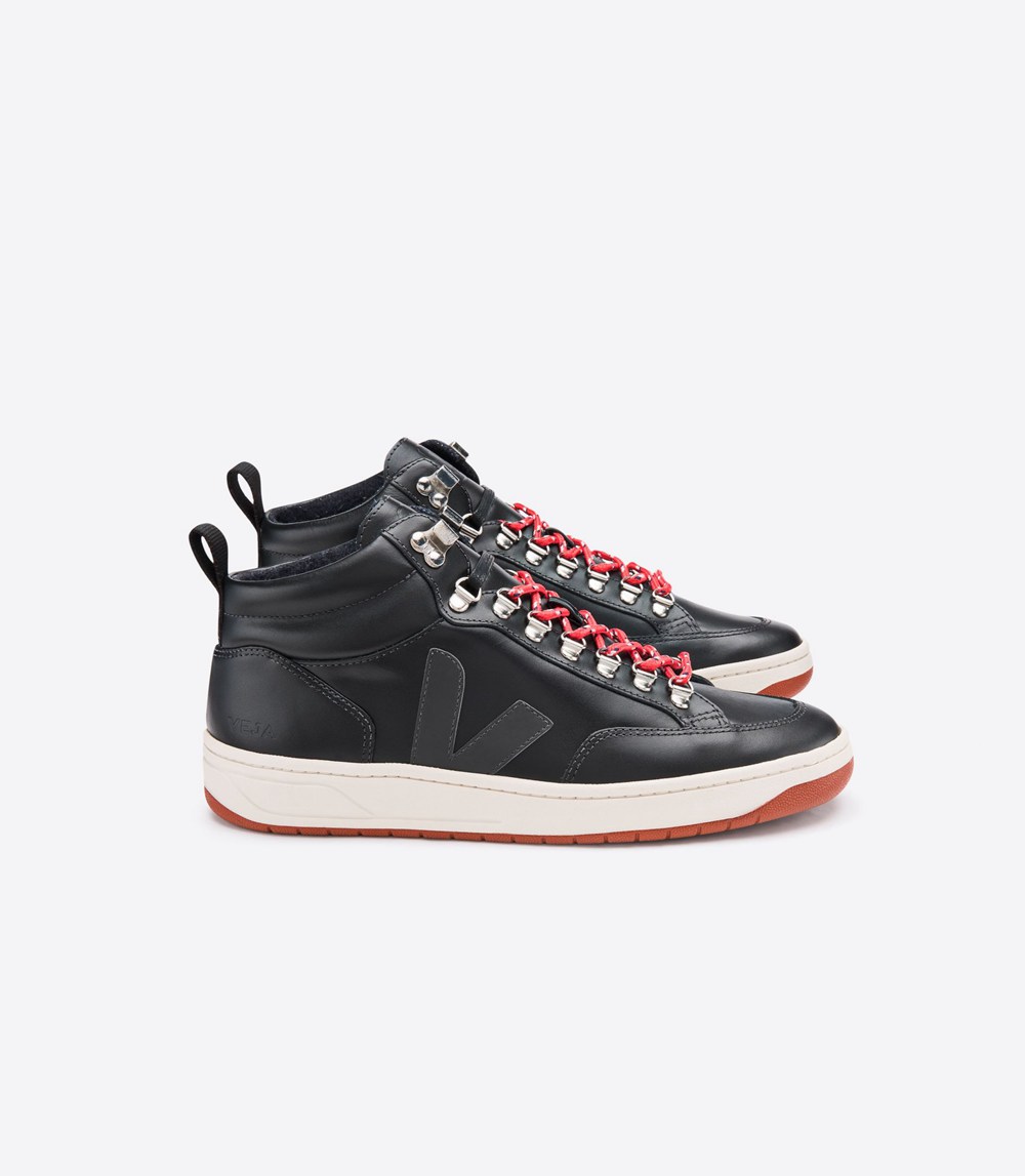 Veja Trainers Mens Black - Roraima Bastille Leather - WPZL-29345